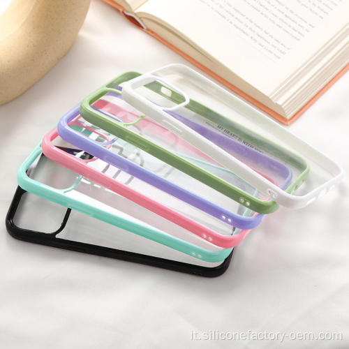 Macaron Color Border iPhone Silicone Case